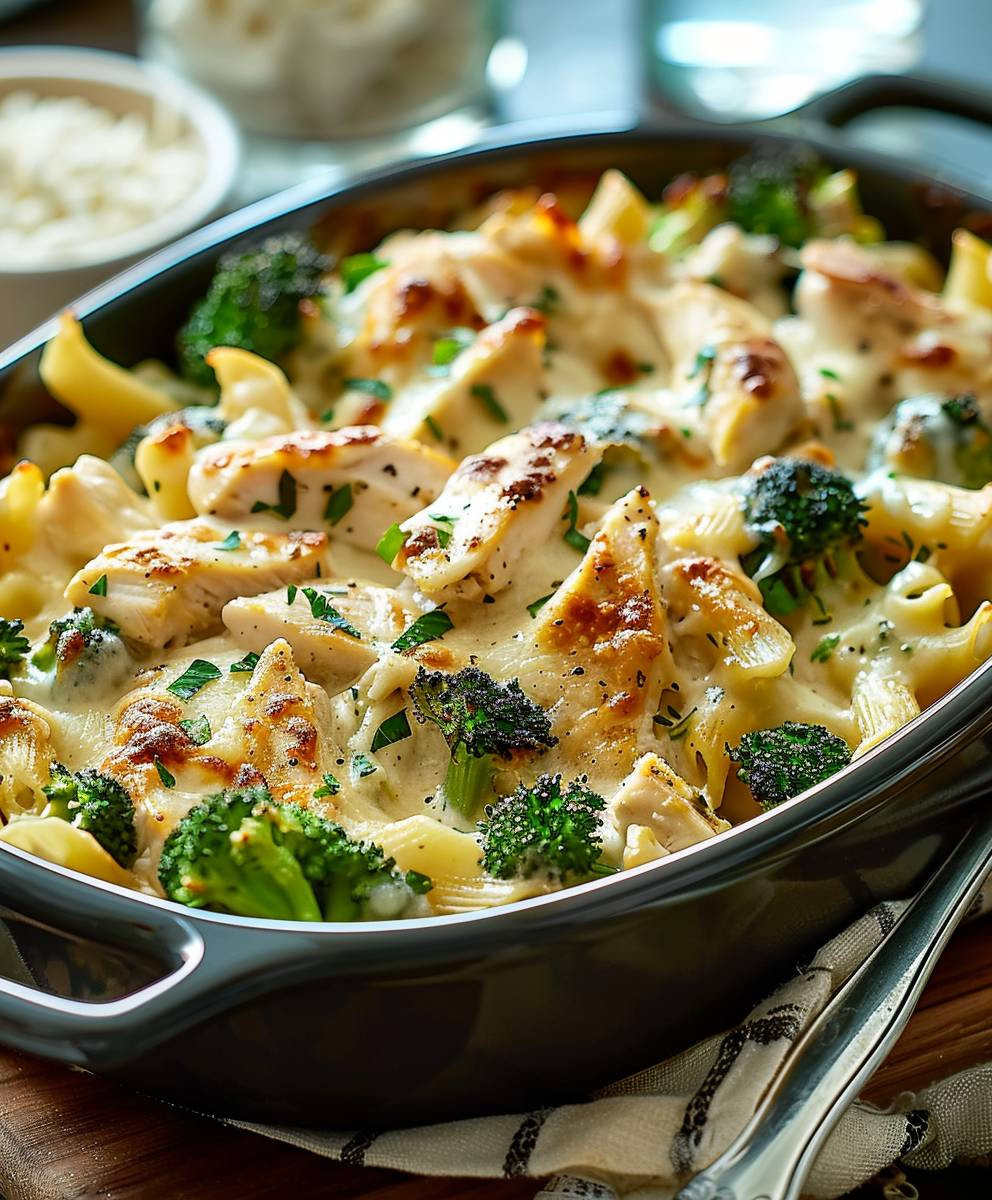 Chicken Broccoli Alfredo Bake