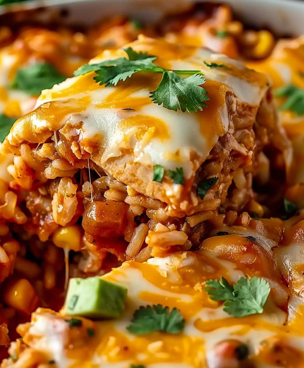 Chicken Enchilada Rice Casserole