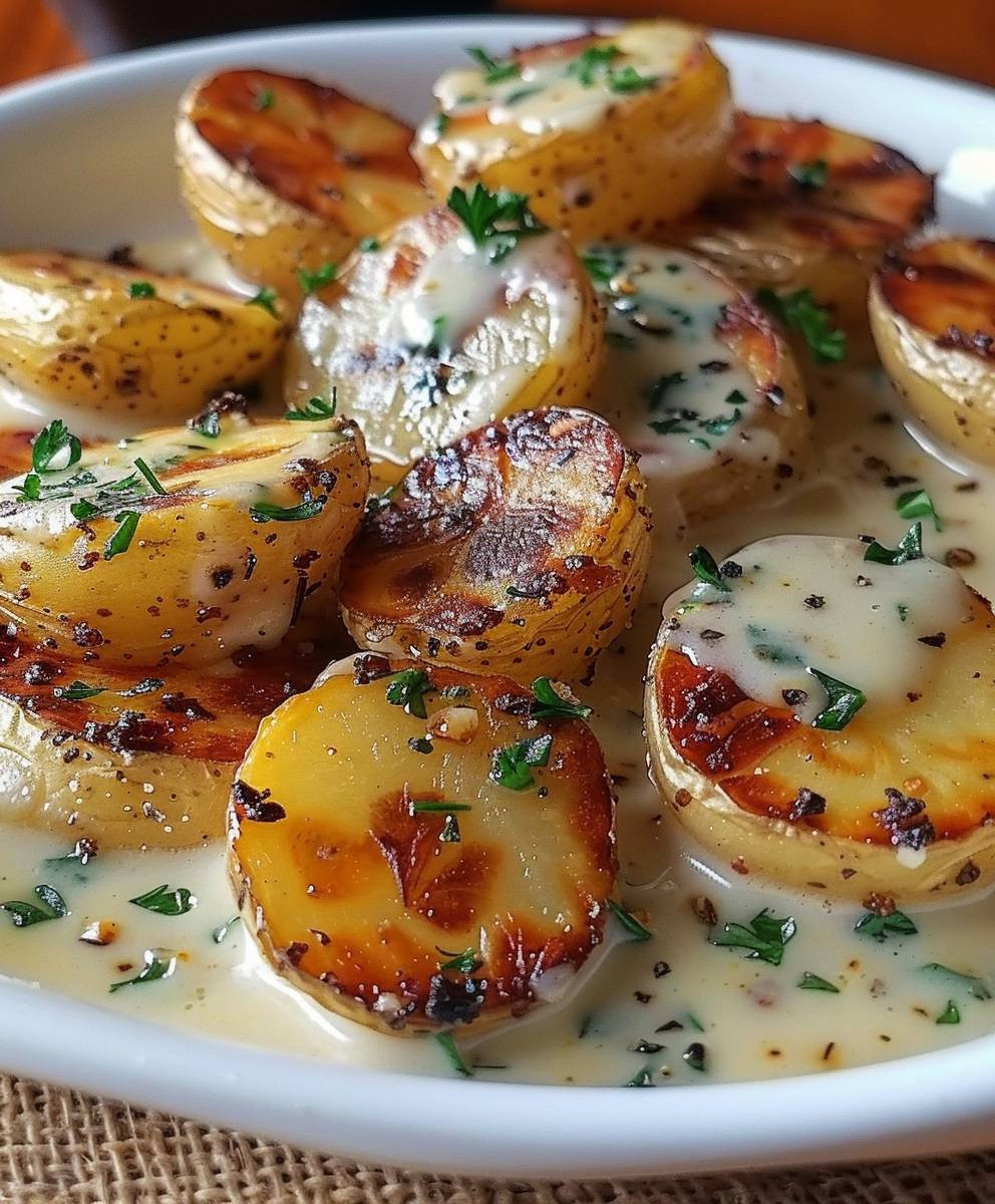 Creamy Garlic Sauce Potatoes