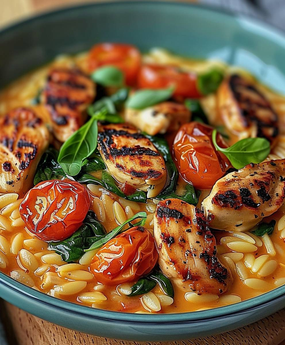 Creamy Chicken Orzo Skillet