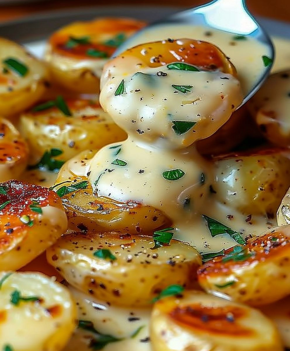 Creamy Garlic Sauce Potatoes
