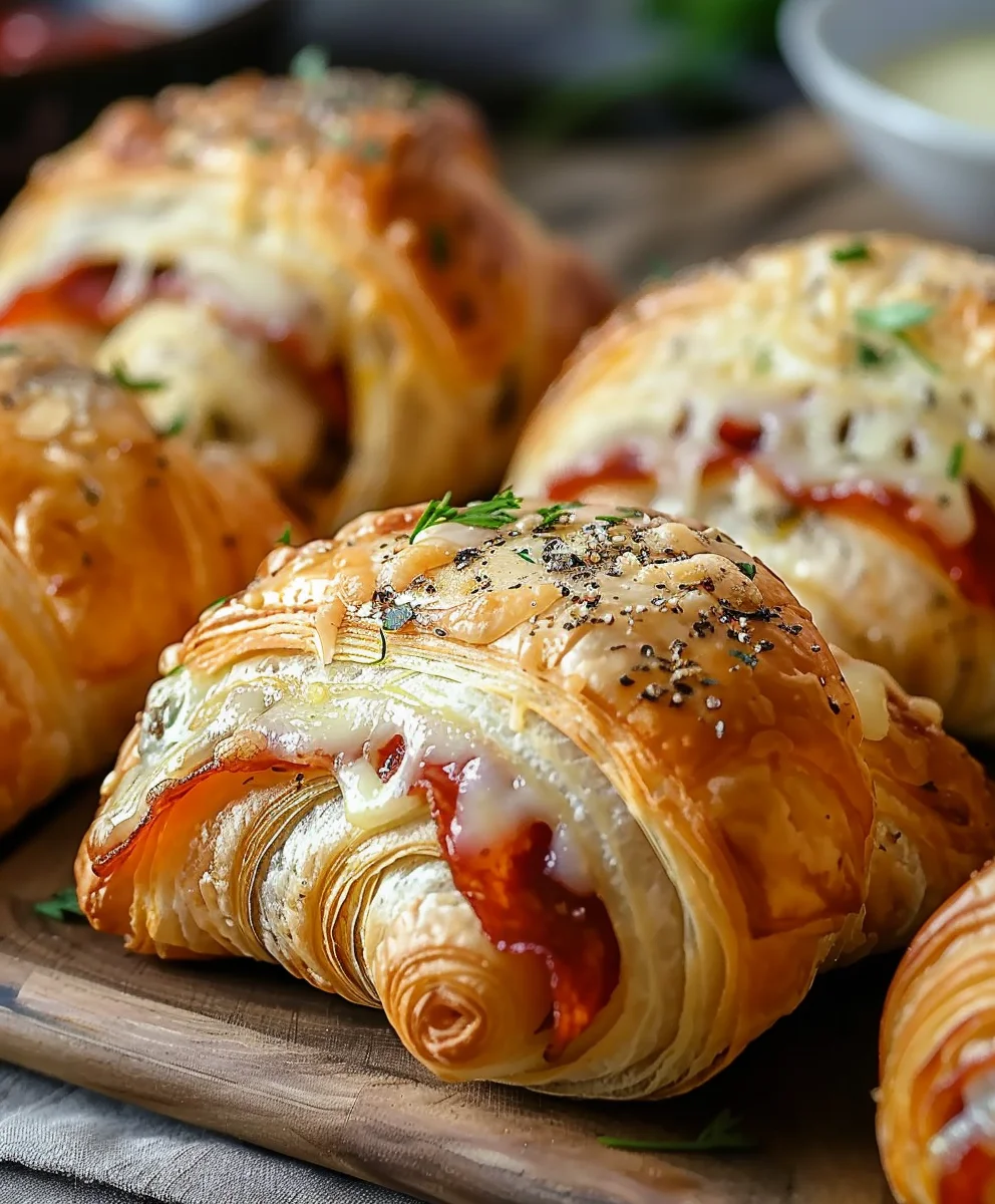Flavorful Beef Pepperoni & Mozzarella Croissant Rolls