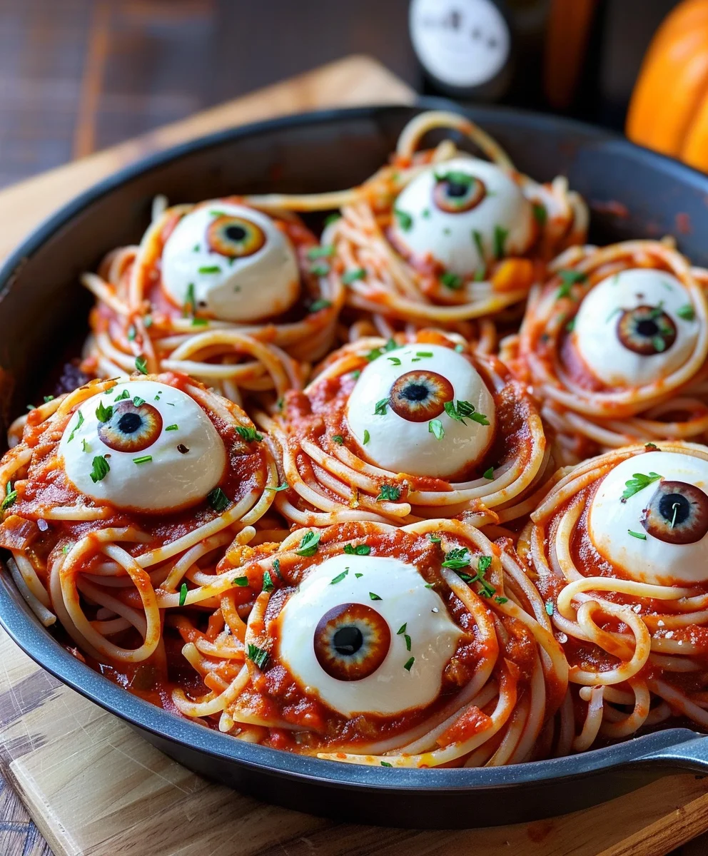 Spooky Bloody Spaghetti & Mozzarella Eyeballs Halloween Fun!