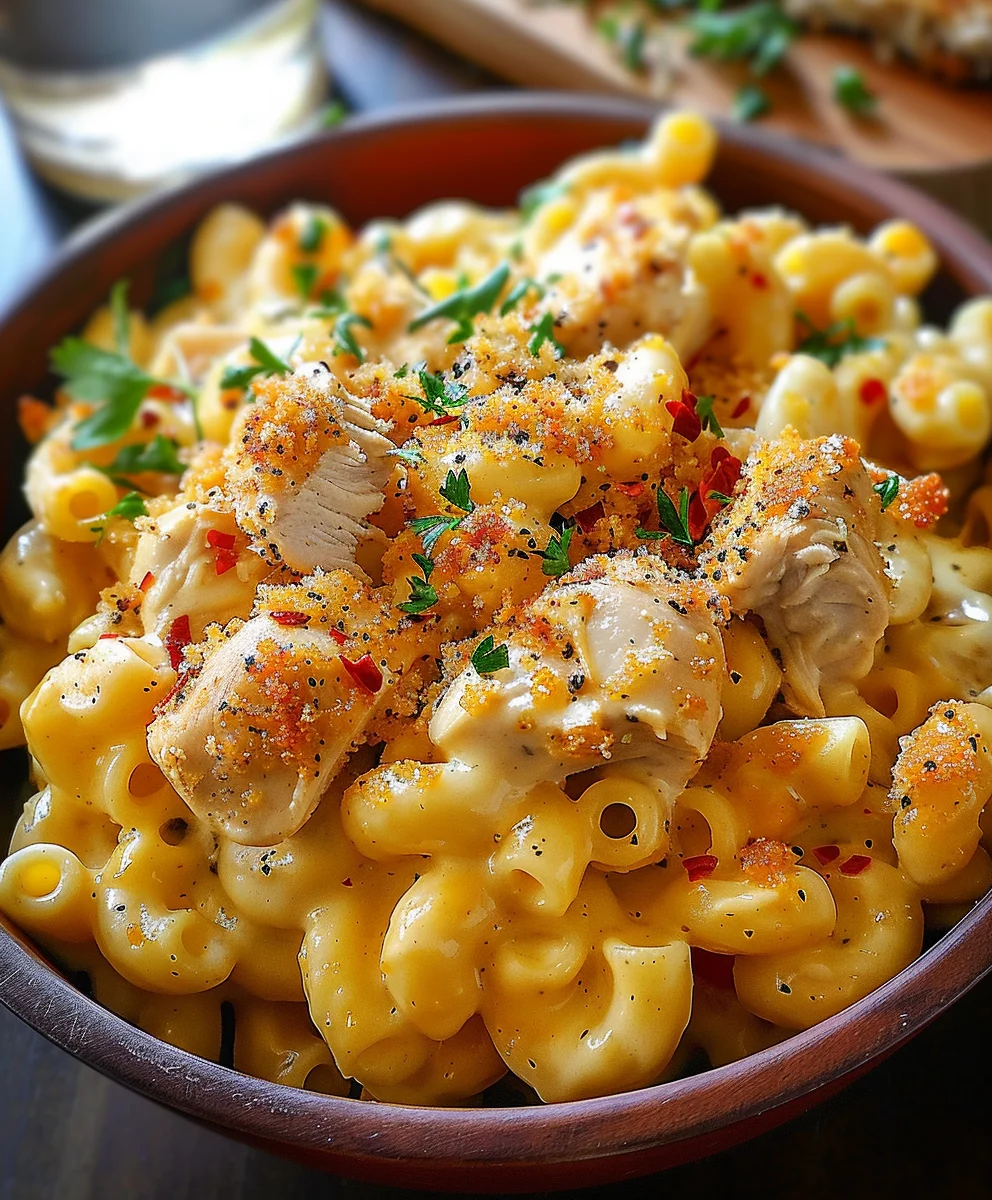 Sweet & Spicy Honey Pepper Chicken Mac And Cheese Recipe!