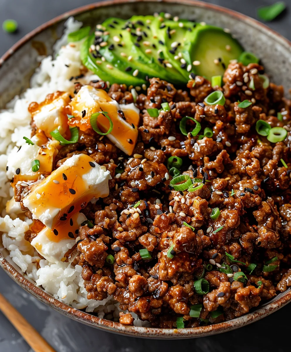 Spicy-Sweet Ground Beef Hot Honey Bowl: Quick & Flavorful!