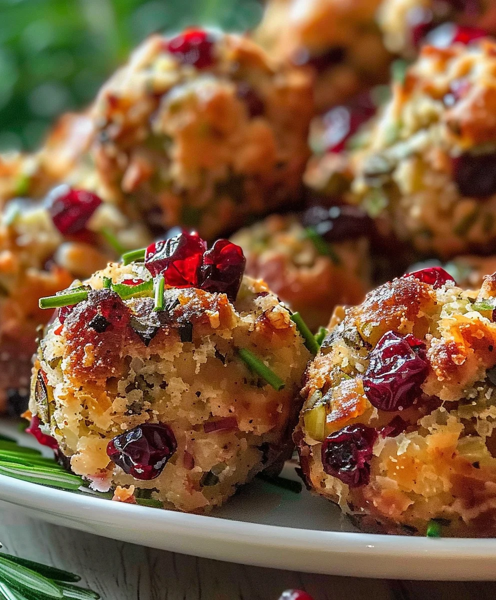Festive Cranberry Turkey Stuffing Balls: Easy Recipe!