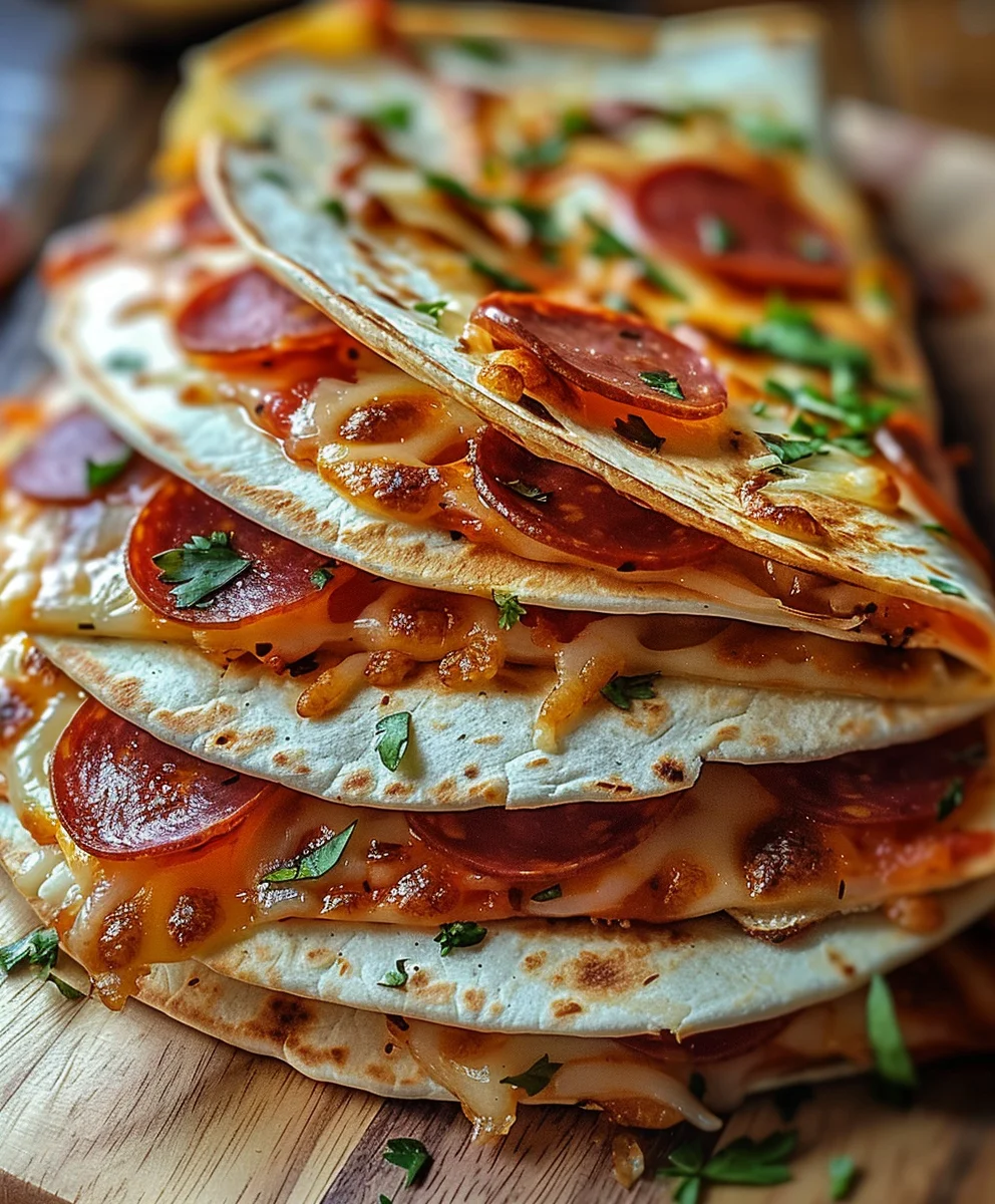 Pizza Quesadillas Beef Pepperoni