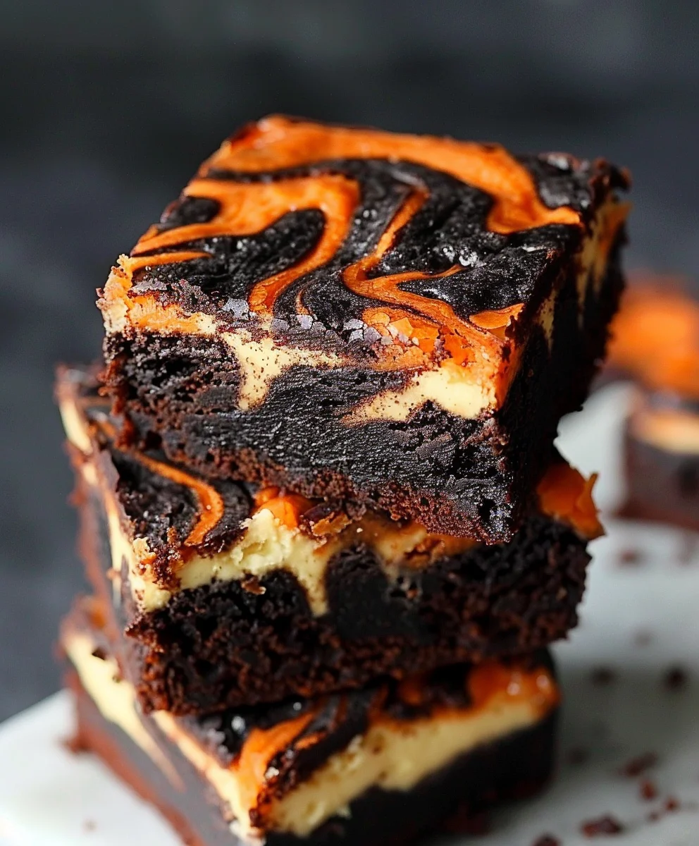 Halloween Cream Cheese Swirl Brownies