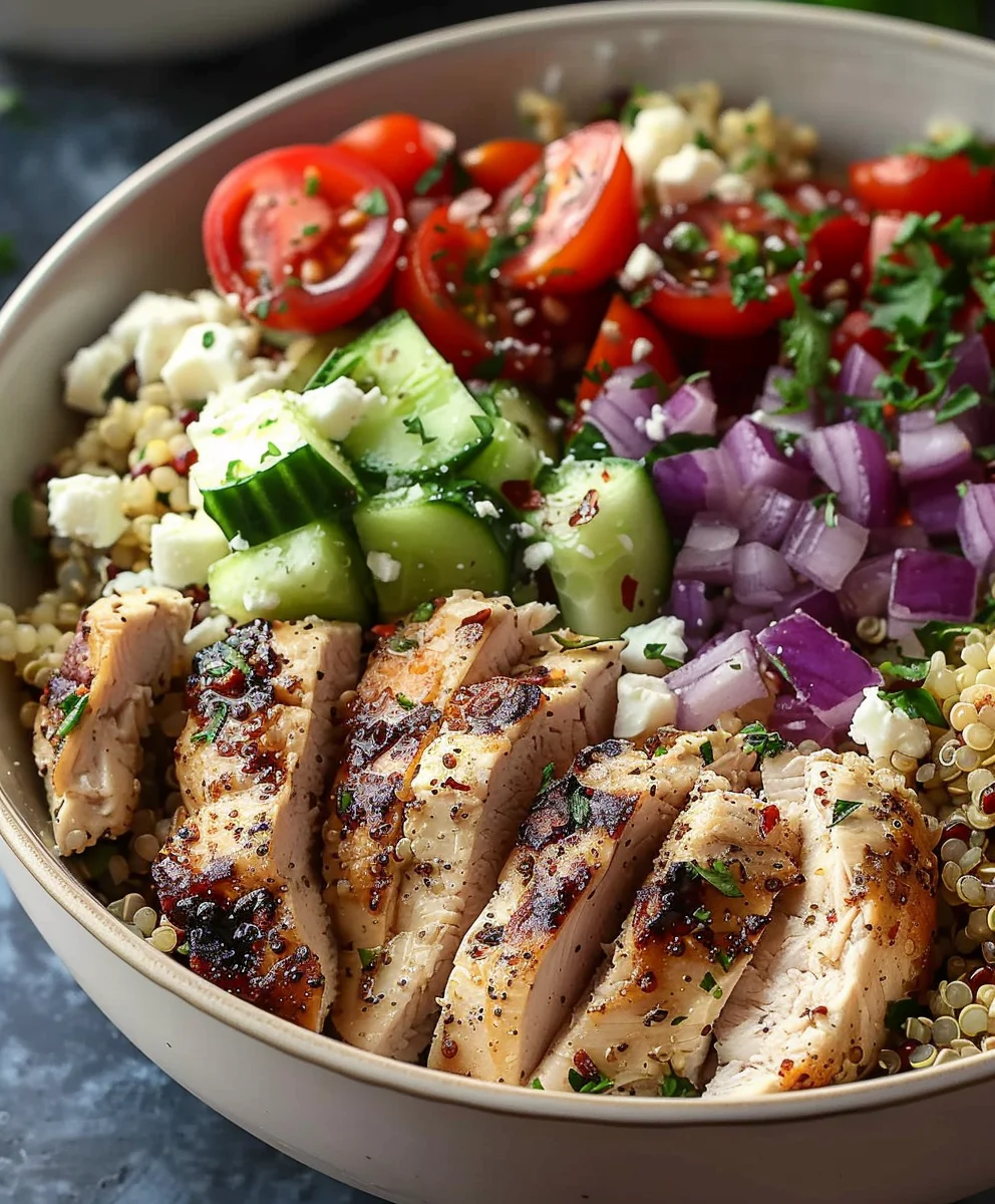 Delicious Greek Chicken Quinoa Bowl – Easy & Healthy Meal