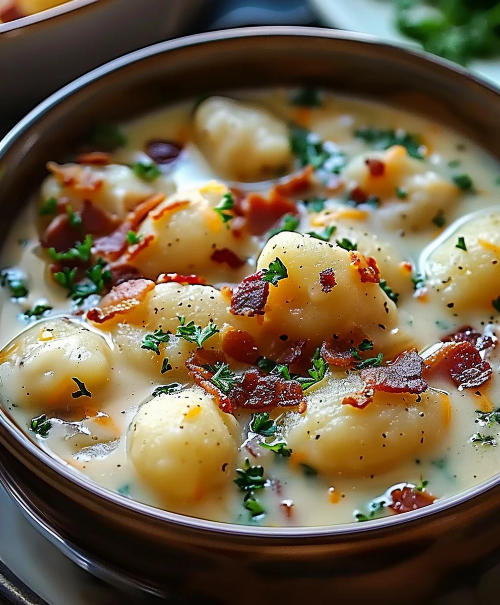 Beef Bacon Cheddar Gnocchi Soup A Rich And Creamy Comfort Meal