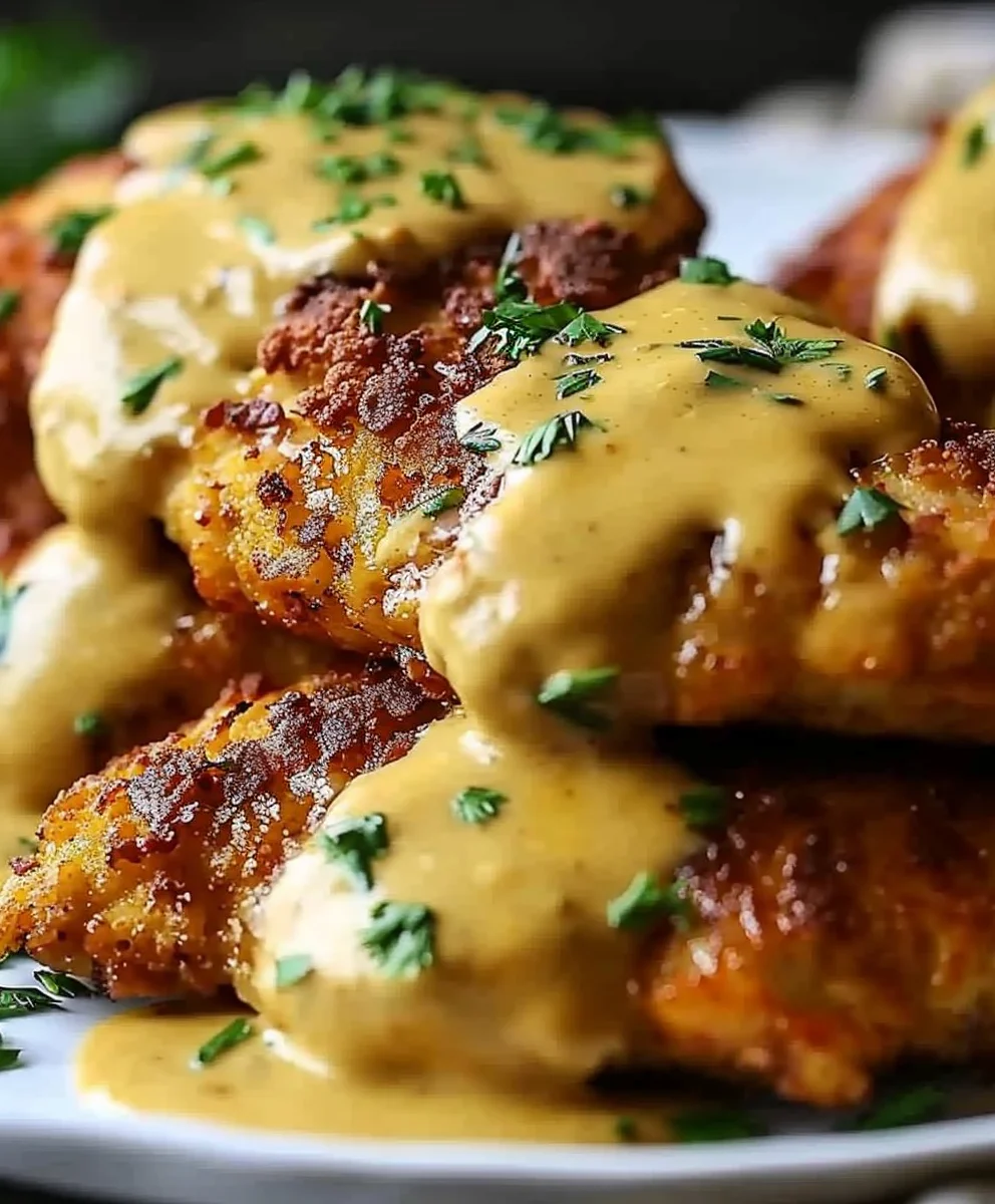 Amazing Pretzel Chicken w/ Mustard Cheddar Sauce Recipe!