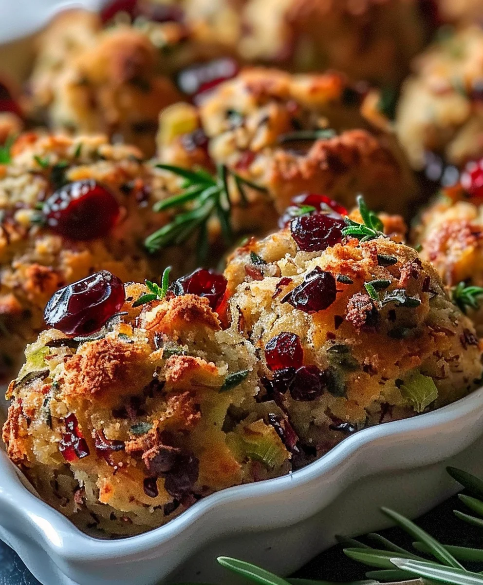 Festive Cranberry Turkey Stuffing Balls: Easy Recipe!