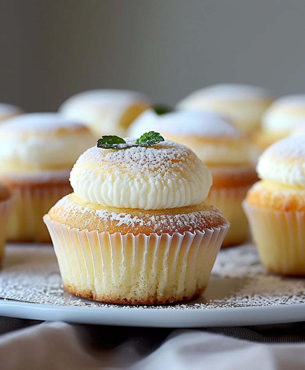 Cloud-like Fluffy Japanese Cotton Cheesecake Cupcakes