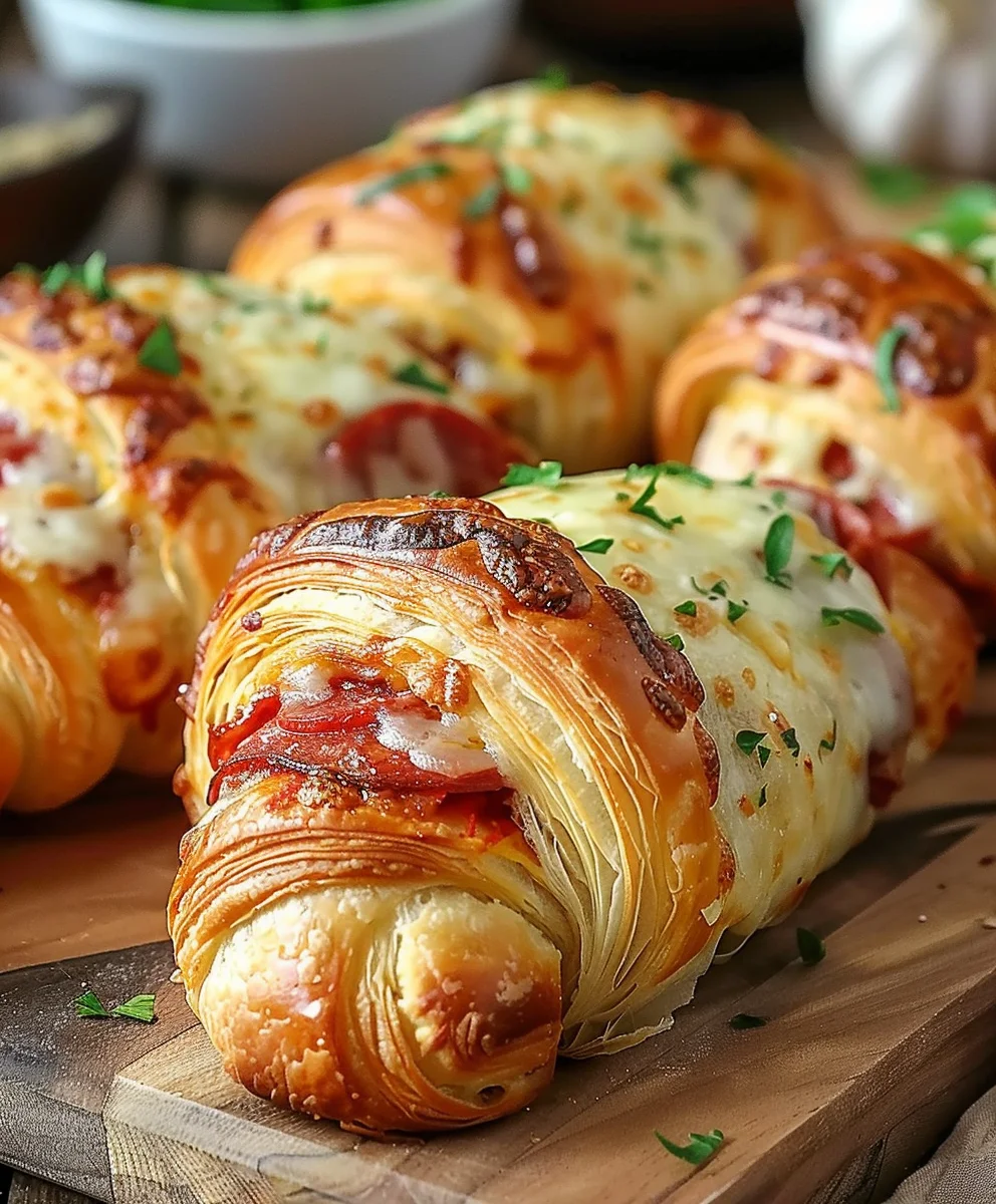 Flavorful Beef Pepperoni & Mozzarella Croissant Rolls