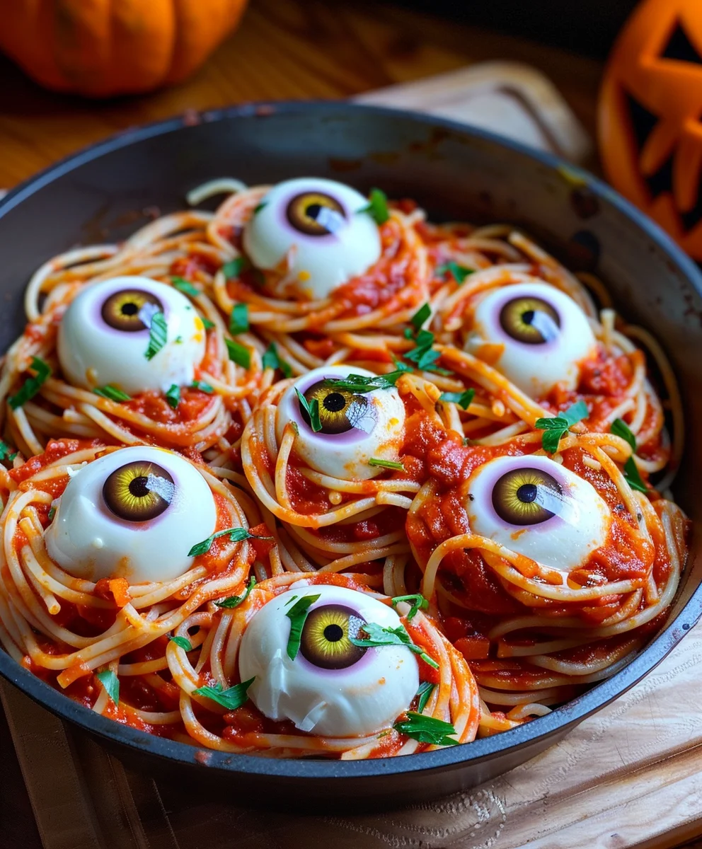 Spooky Bloody Spaghetti & Mozzarella Eyeballs Halloween Fun!