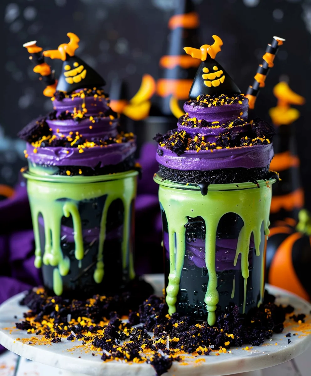 Witches Brew Halloween Cake Jars - Ghoulishly Good Recipe