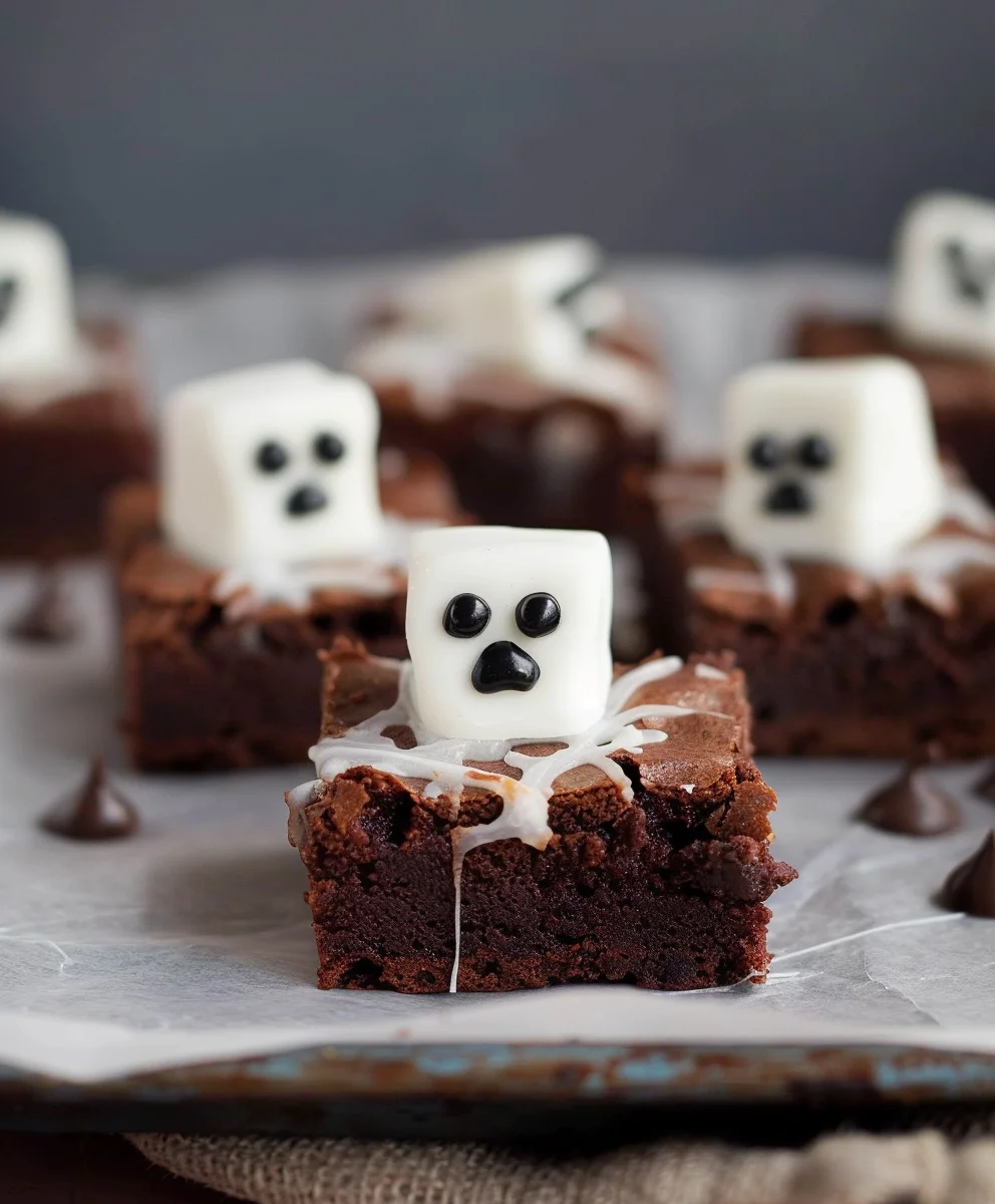 Hauntingly Good Ghost Brownies: Fudgy Halloween Dessert