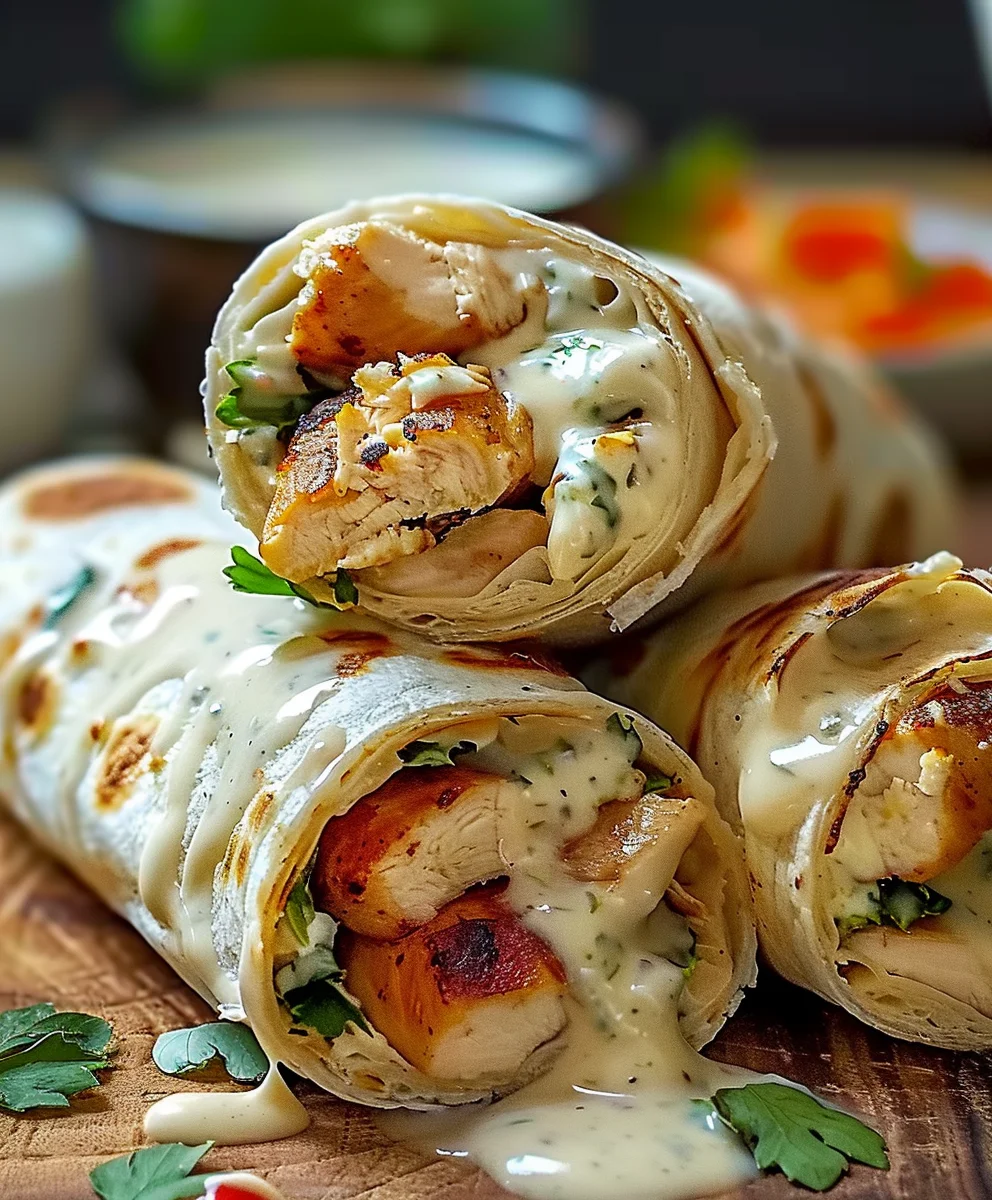 Cheesy Garlic Chicken Wraps Recipe: Quick & Delicious!