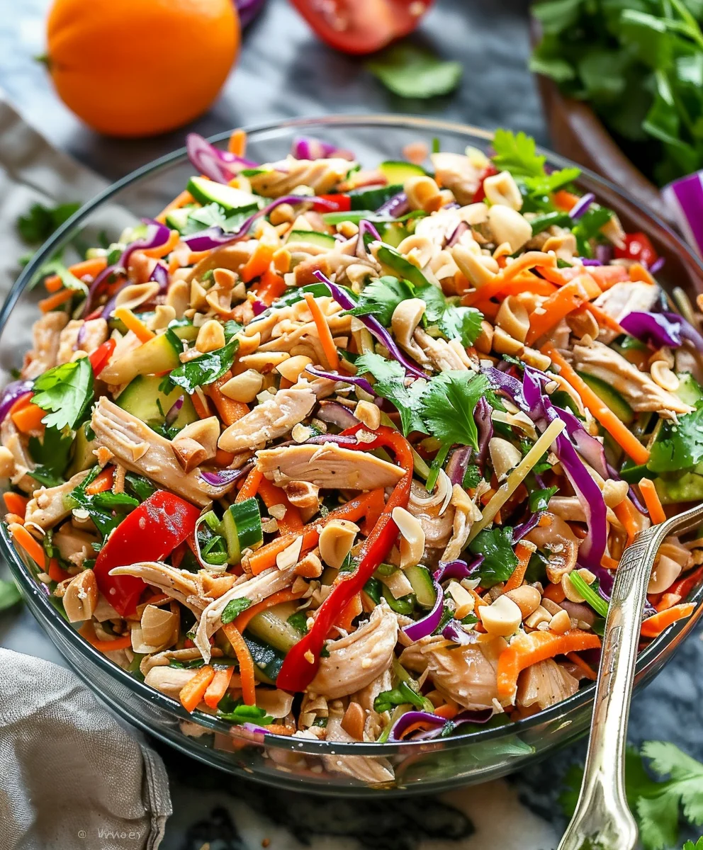 Easy Thai Chicken Salad Recipe - Fresh, Healthy & Flavorful