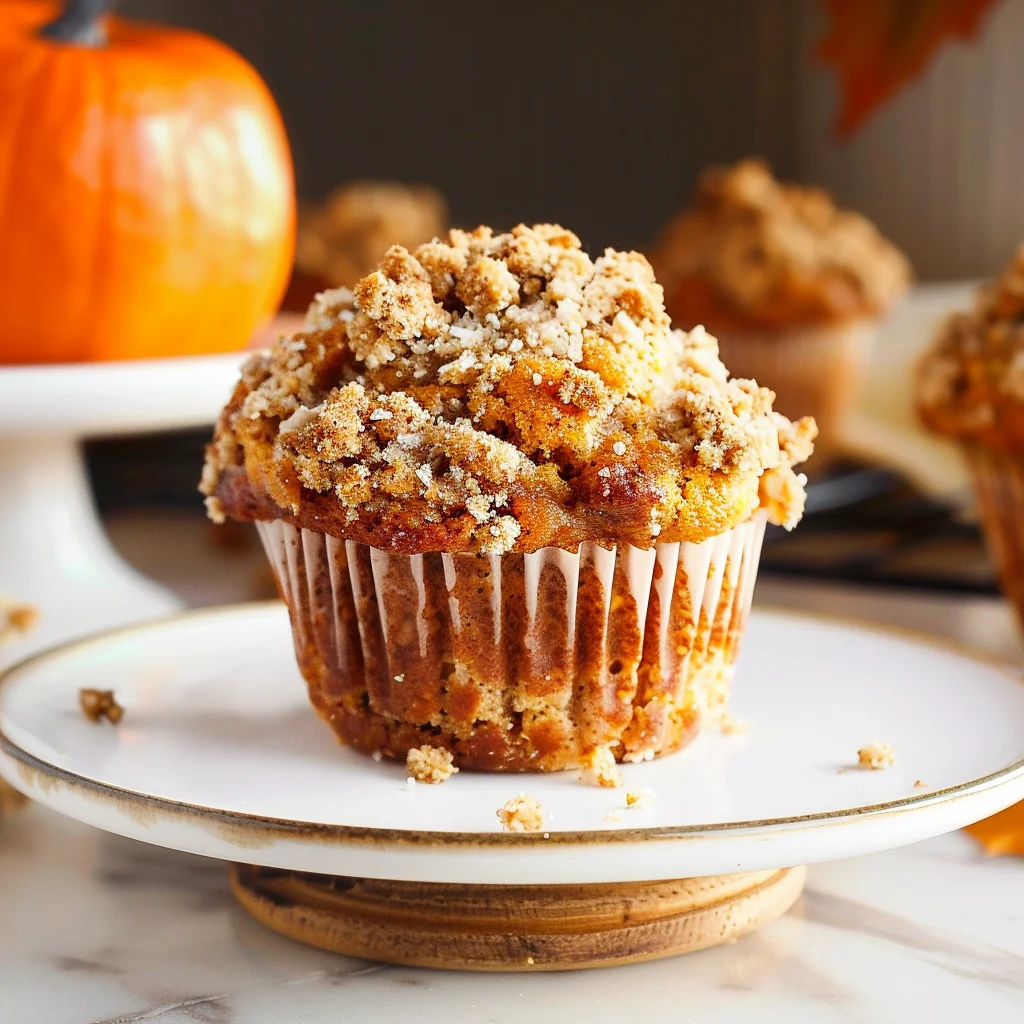 Delicious Apple Pumpkin Muffins with Crumb Topping!