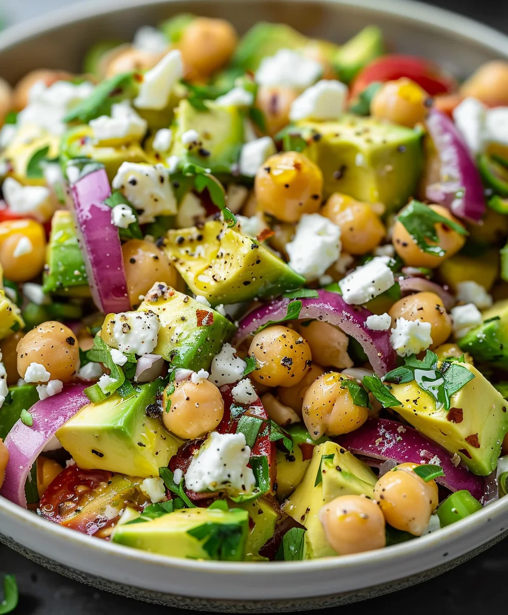 Chickpea Feta Avocado Salad: Easy & Healthy Recipe