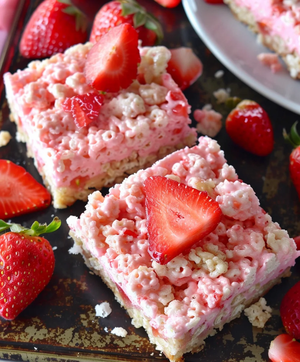 Strawberry Shortcake Rice Krispie Treats - Easy & Delicious!