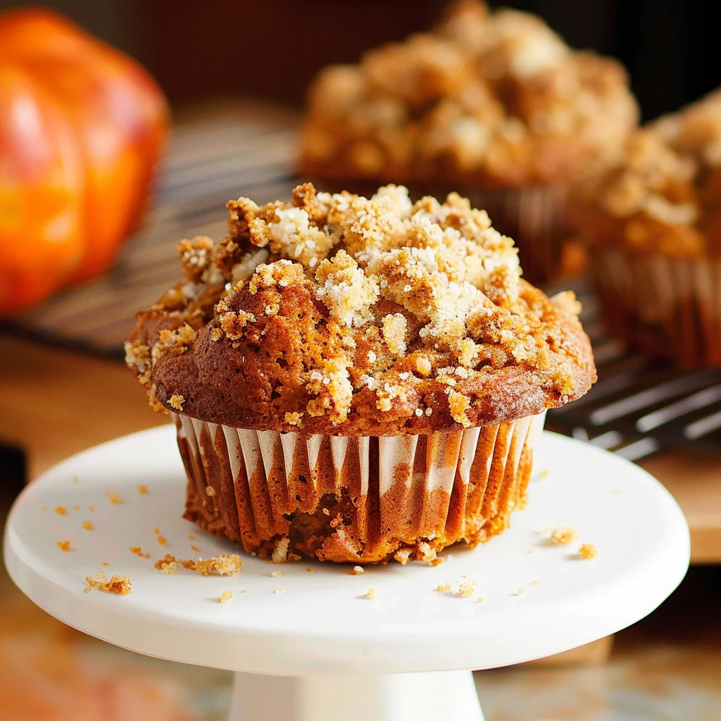 Delicious Apple Pumpkin Muffins with Crumb Topping!