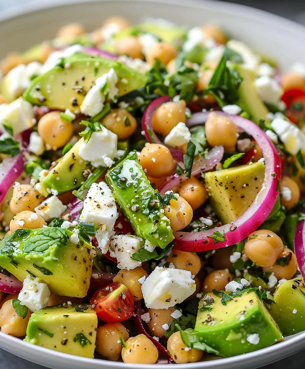 Chickpea Feta Avocado Salad: Easy & Healthy Recipe