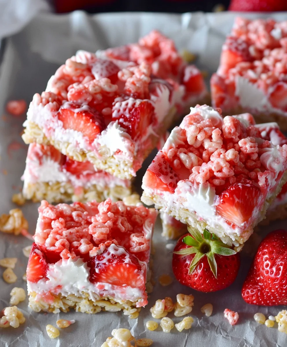 Strawberry Shortcake Rice Krispie Treats - Easy & Delicious!