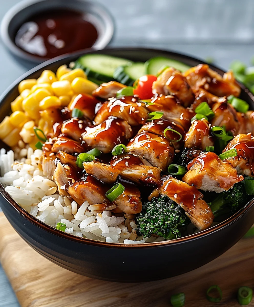 Honey BBQ Chicken Rice Bowl Recipe - Easy & Delicious!