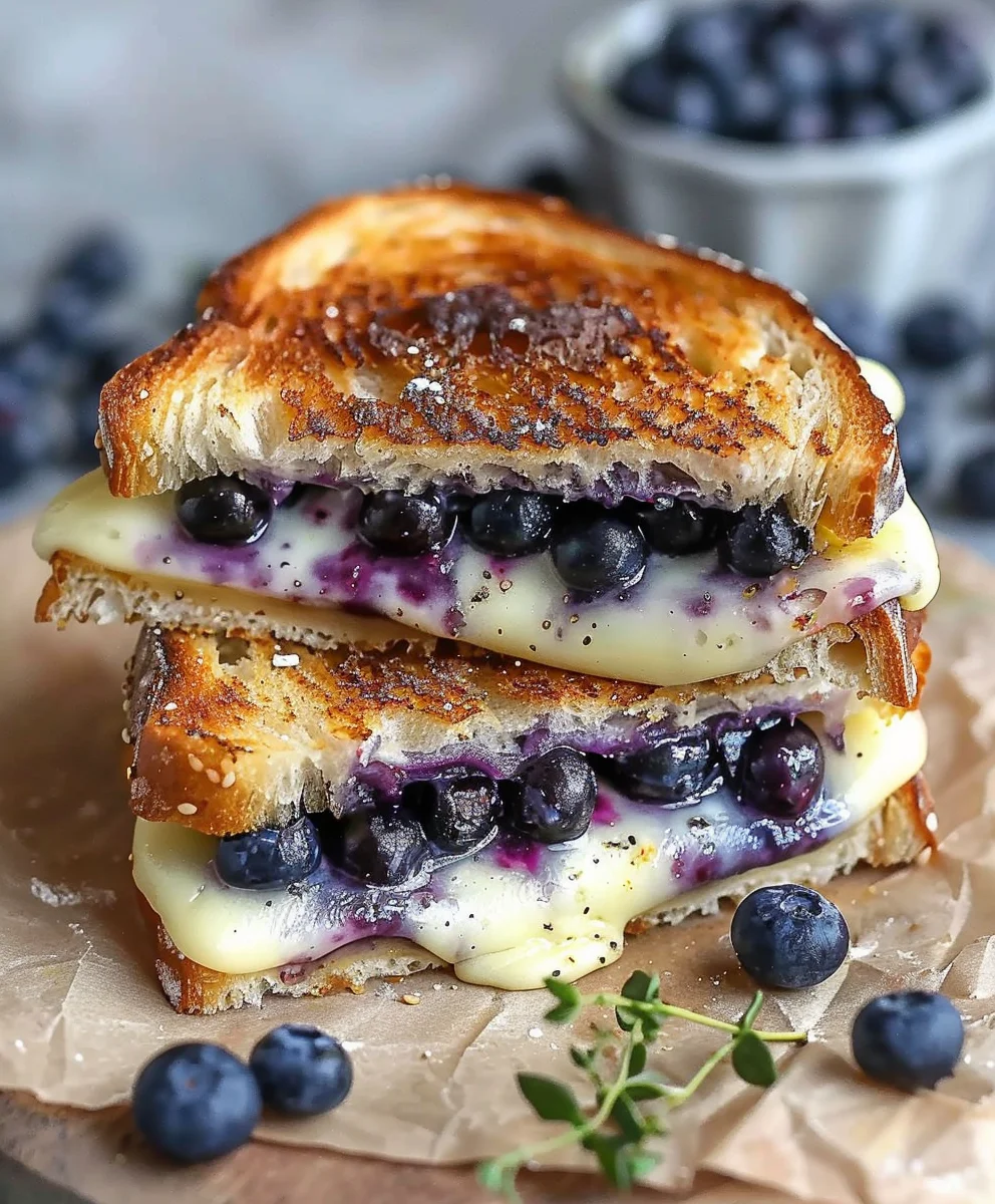 Indulge in Crispy Blueberry Grilled Cheese - Perfect Sweet & Savory!