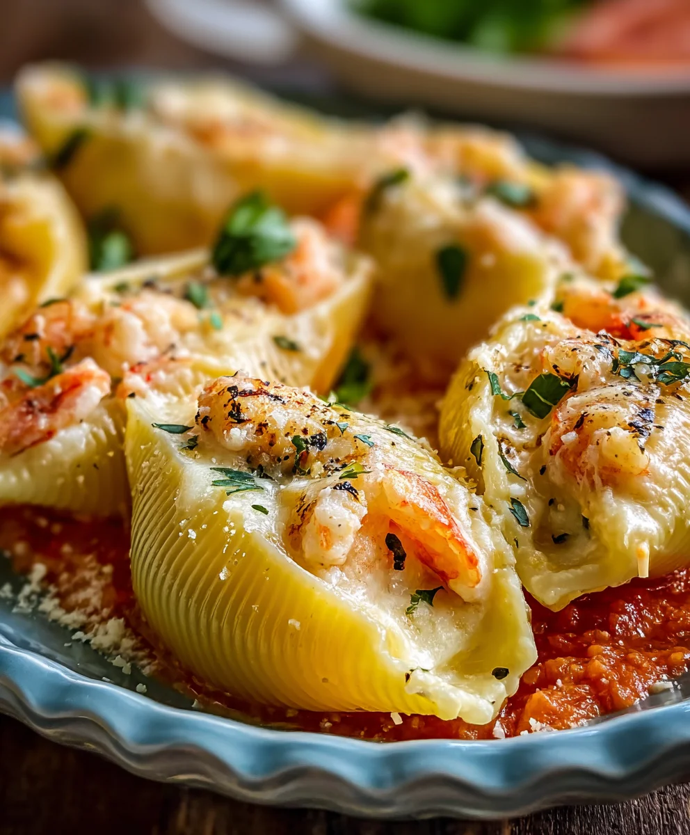 Indulge in Creamy Seafood Stuffed Shells - A Dinner Delight!