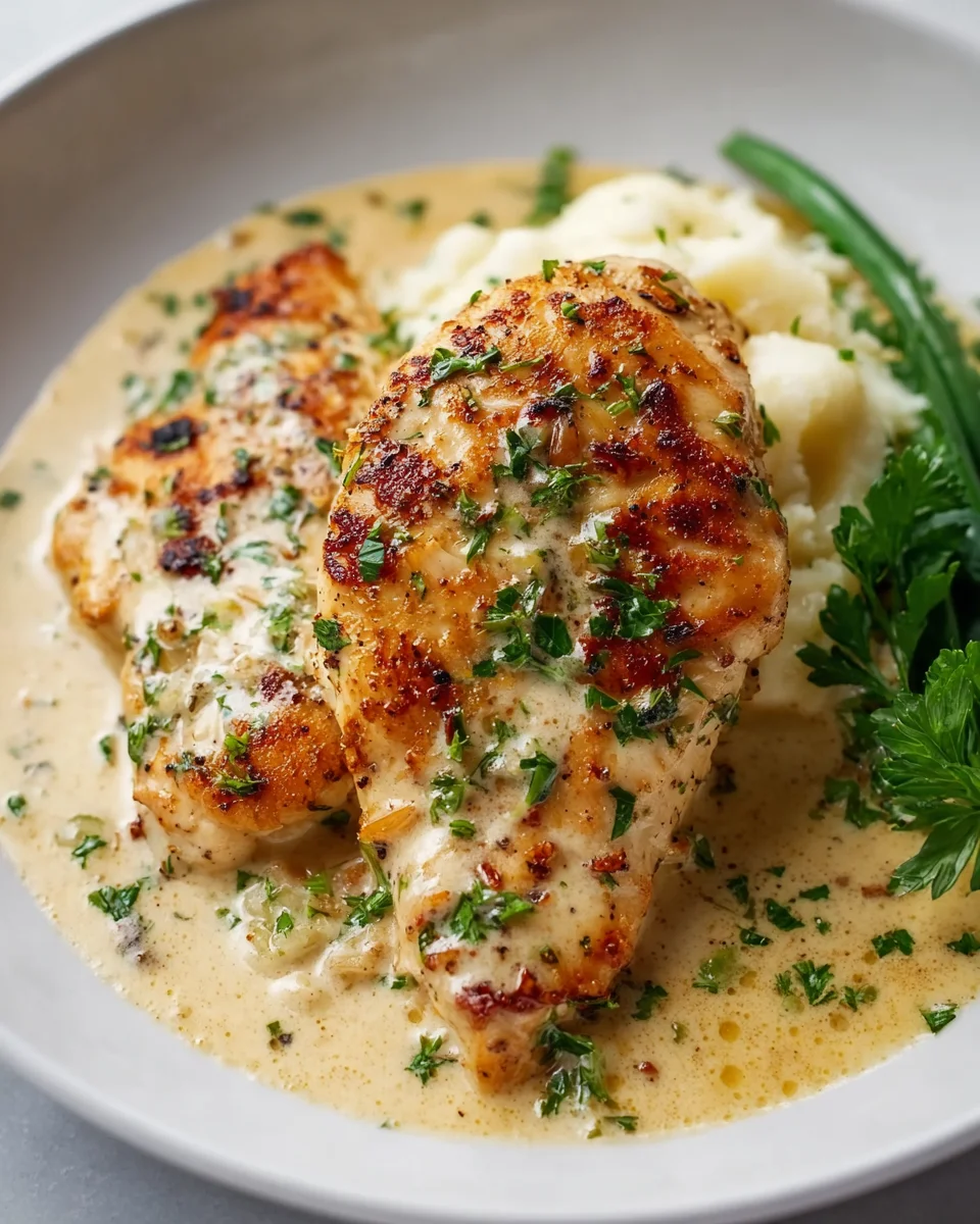 Easy Creamy Garlic Parmesan Chicken Breast Dinner