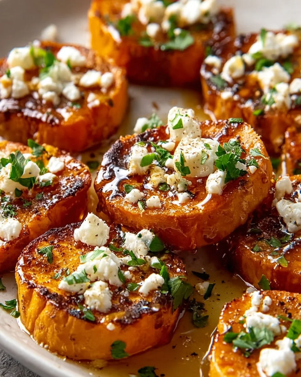 Honey Feta Roasted Sweet Potato Rounds: A Savory Delight!