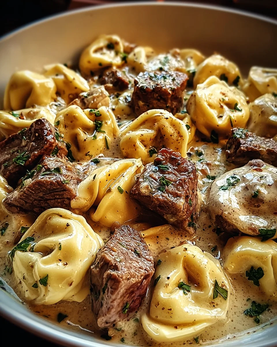 Cracked Garlic Beef Tortellini: Creamy Sauce Delight!