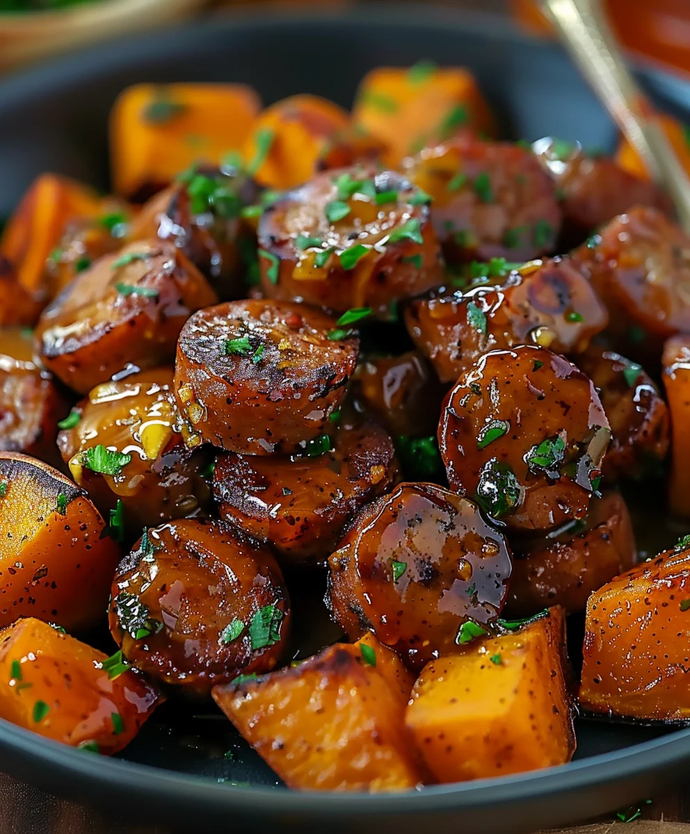 Sweet & Savory Sausage Sweet Potatoes: Honey Garlic Delight!