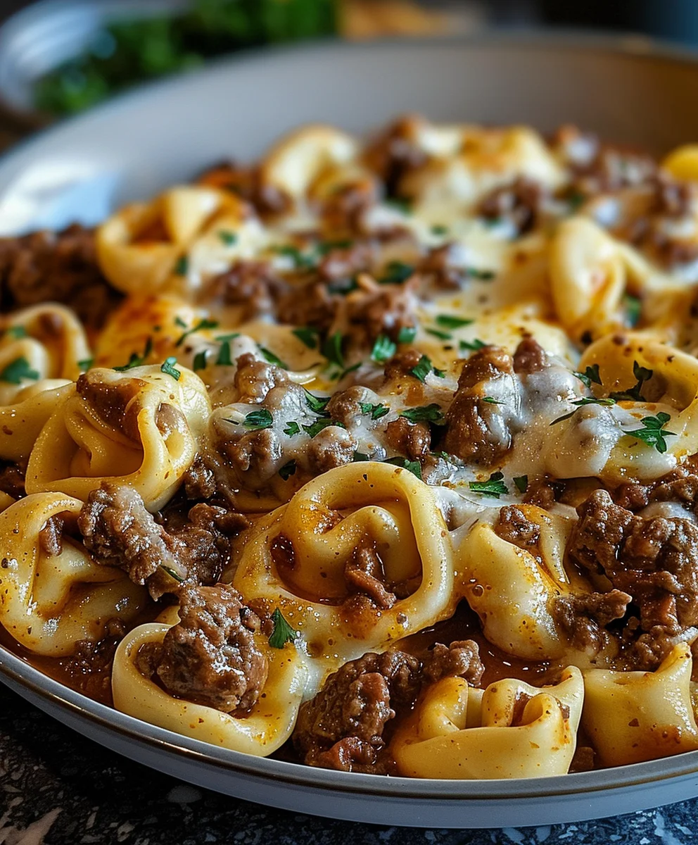 Savory Cheesesteak Tortellini with Rich Provolone Sauce