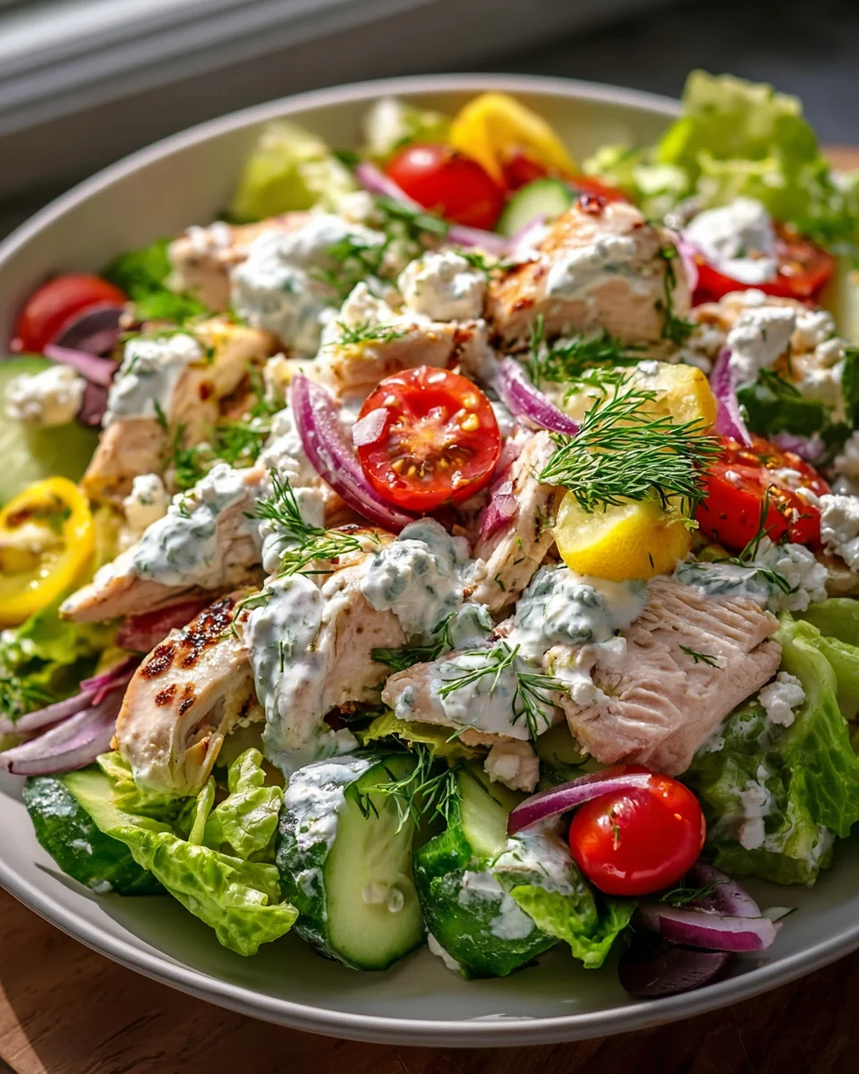 Delicious Mediterranean Tzatziki Chicken Salad Recipe