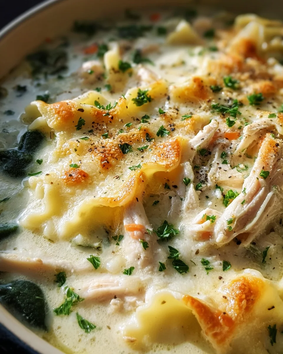 White Chicken Lasagna Soup: Creamy, Cheesy & Easy!