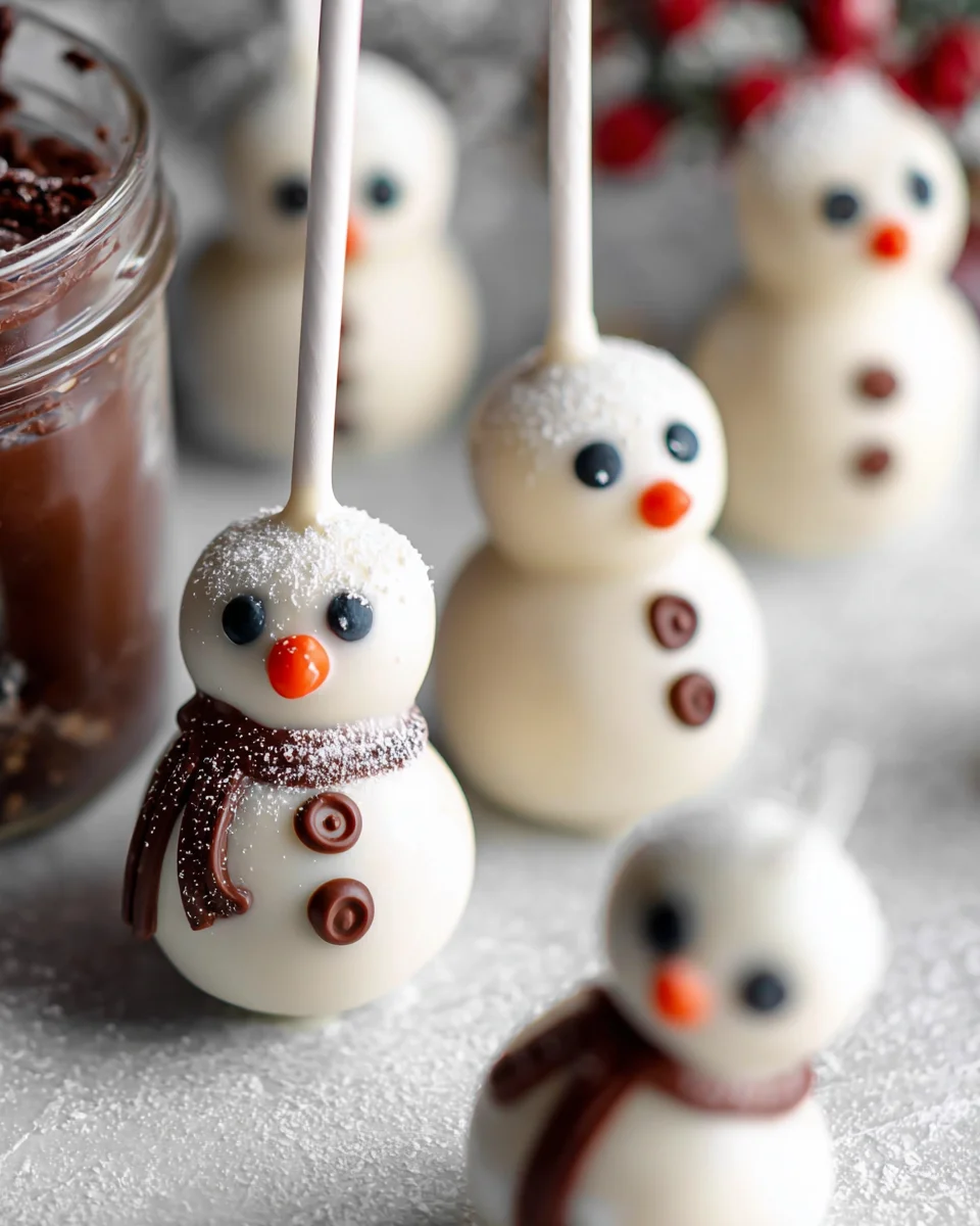 Adorable Christmas Snowman Cake Pops - Easy Recipe!