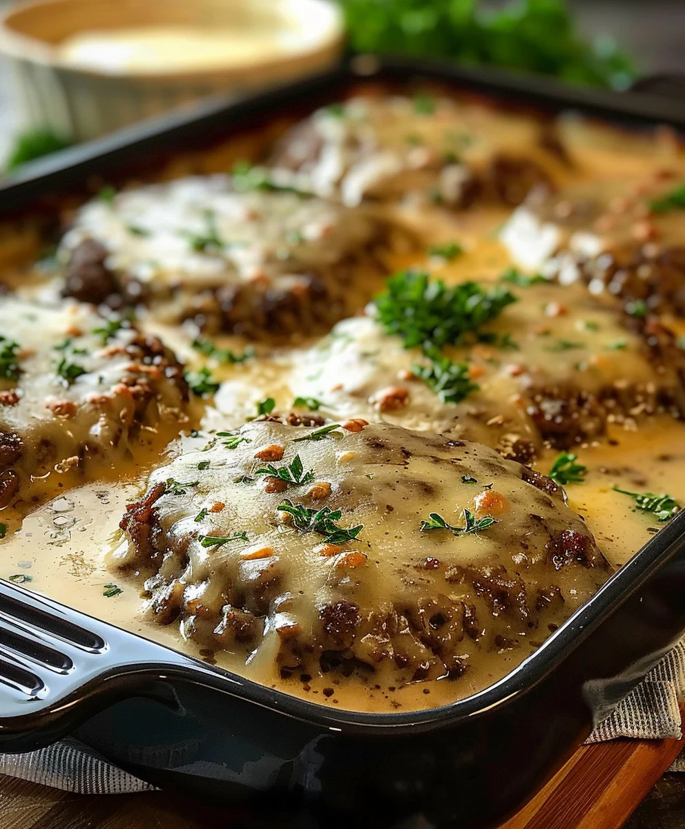 Amish Beef Hamburger Steak Bake – Hearty Family Dinner