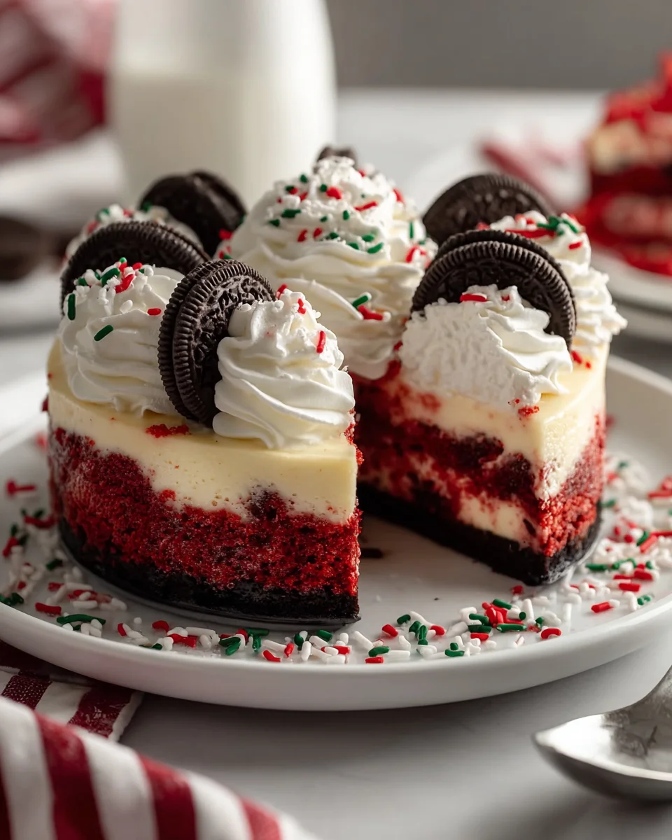 Christmas Red Velvet Cheesecake: Festive Dessert!