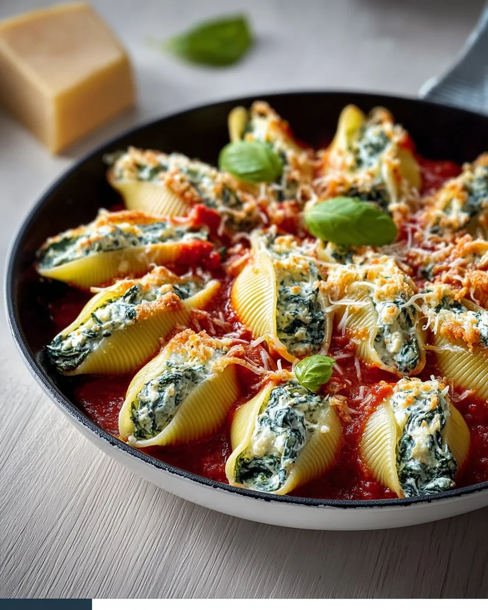 Easy Spinach and Ricotta Stuffed Shells Recipe
