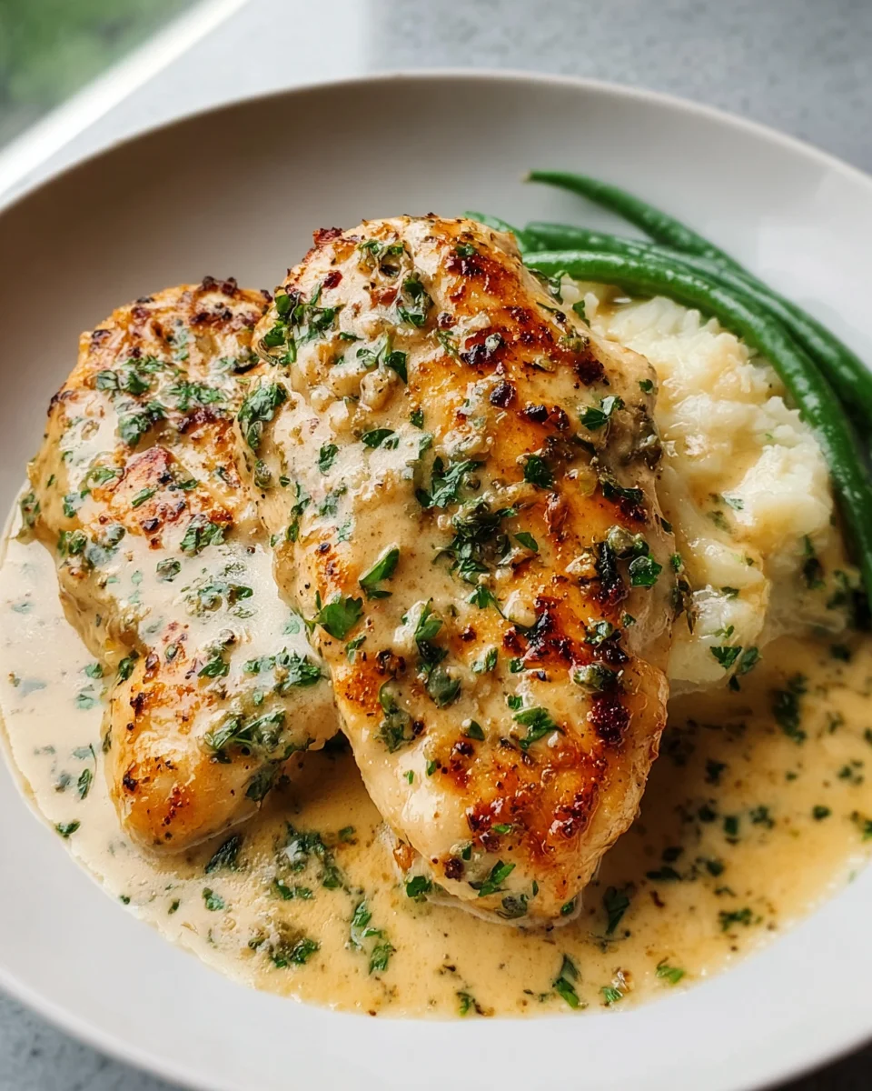 Easy Creamy Garlic Parmesan Chicken Breast Dinner