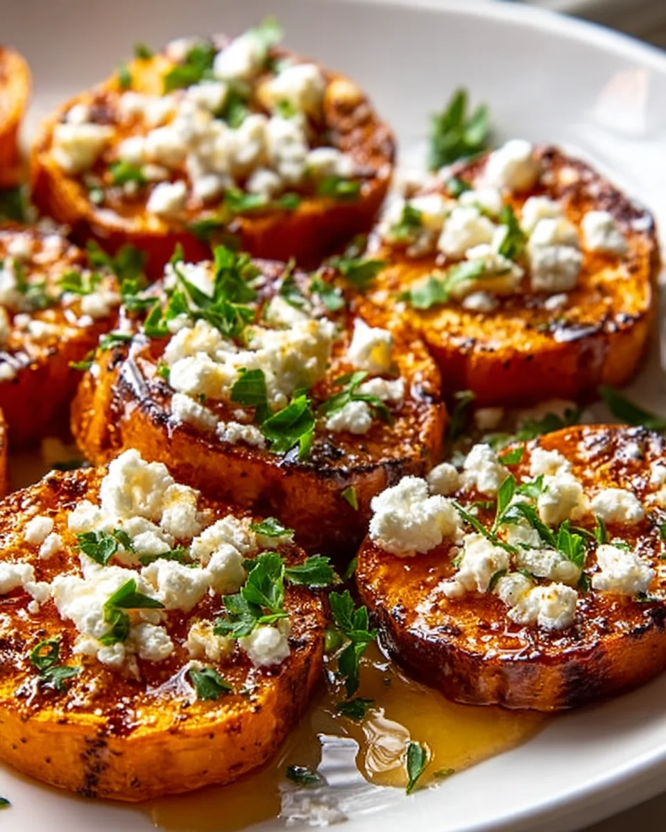 Honey Feta Roasted Sweet Potato Rounds: A Savory Delight!
