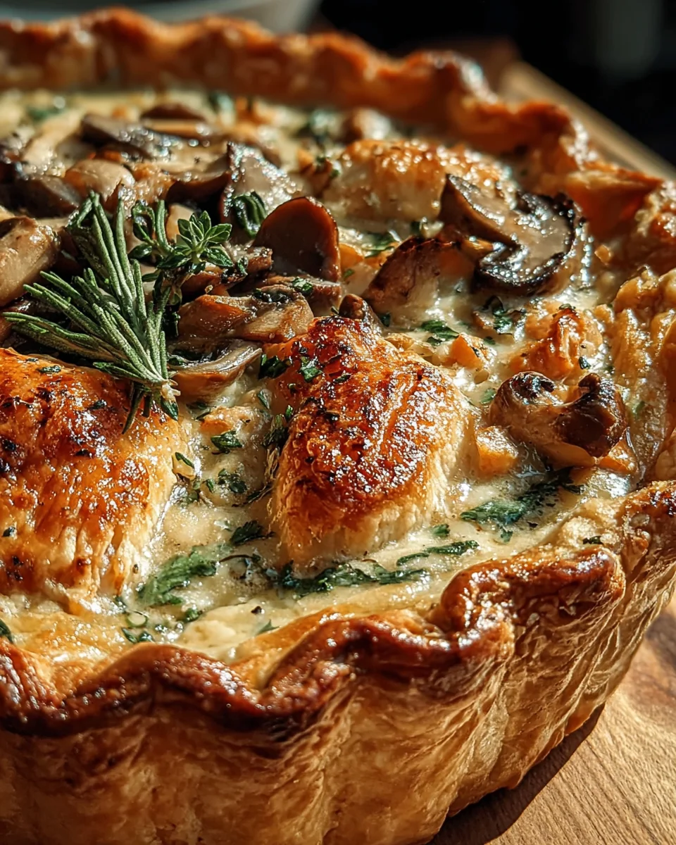 Warm & Cozy Chicken & Mushroom Pot Pie - Family Favorite!