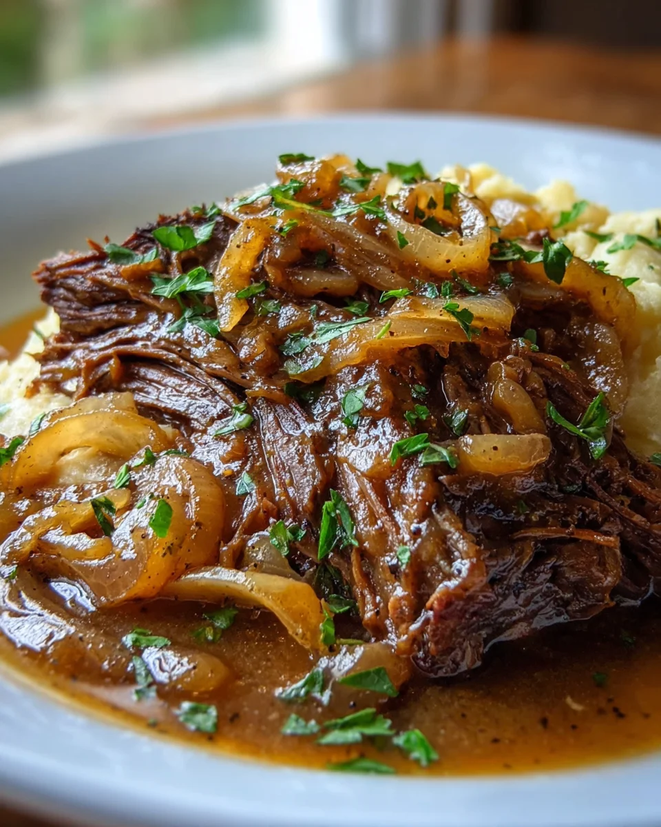Crock Pot French Onion Beef Pot Roast for Cozy Dinners