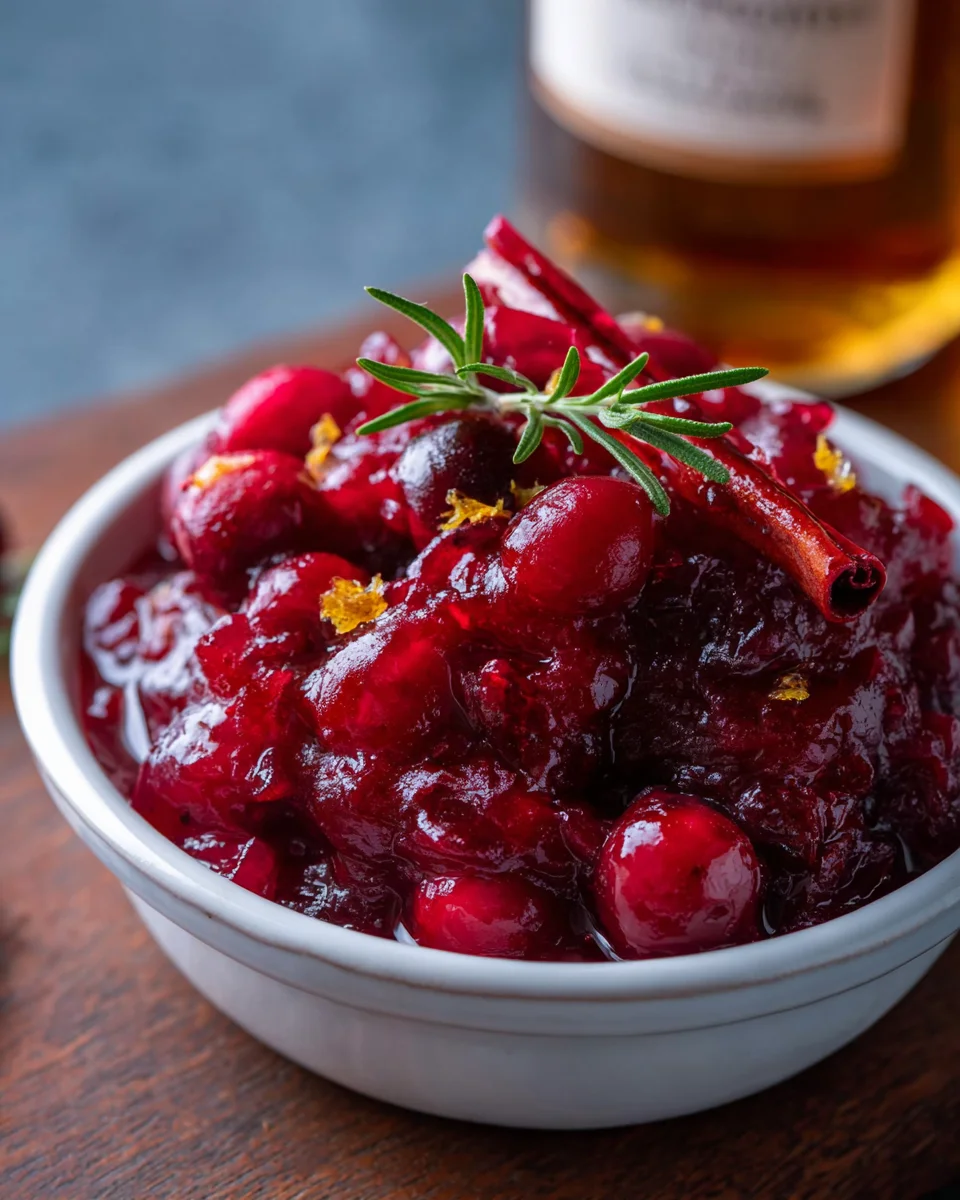 Sweet & Tangy Honey Bourbon Extract Cranberry Sauce