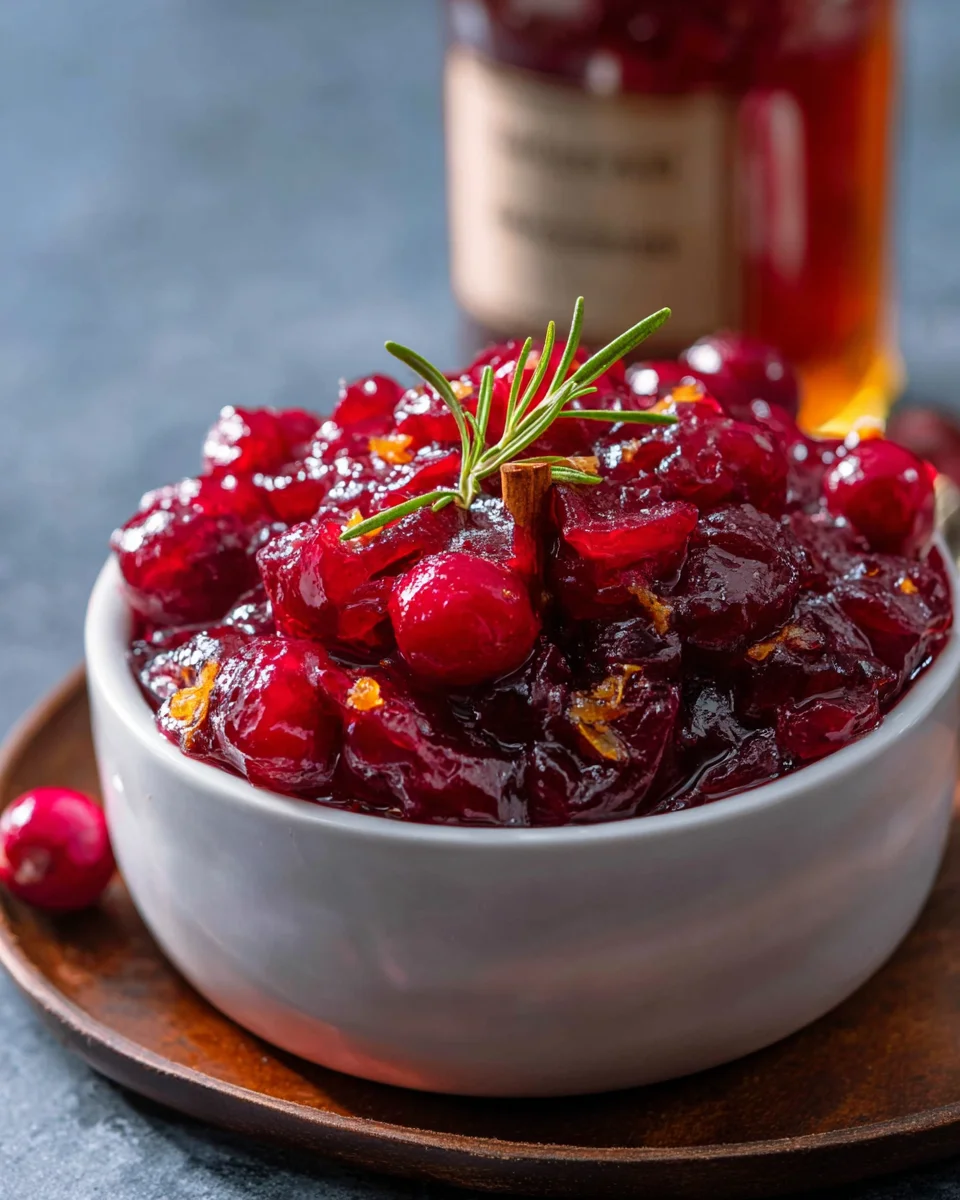 Sweet & Tangy Honey Bourbon Extract Cranberry Sauce
