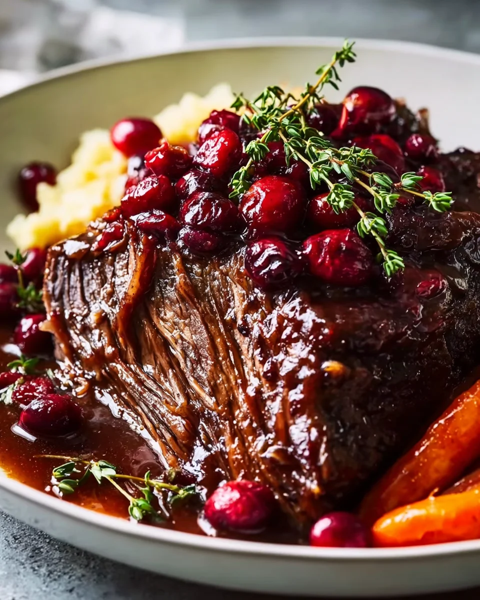 Flavorful Braised Beef Roast with Cranberry Balsamic Glaze